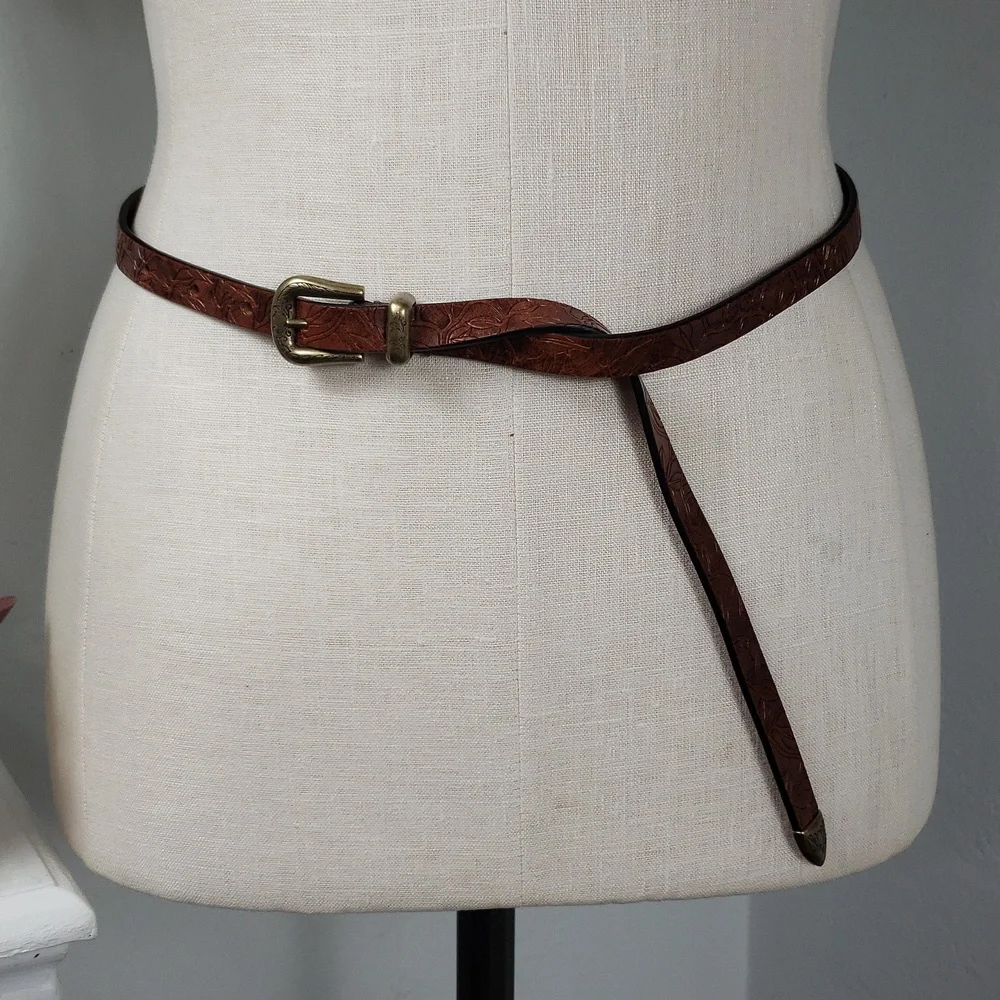 Sundance Brown Leather - Tooled Engraved w/ Bronze Southwestern Equestrian XXS